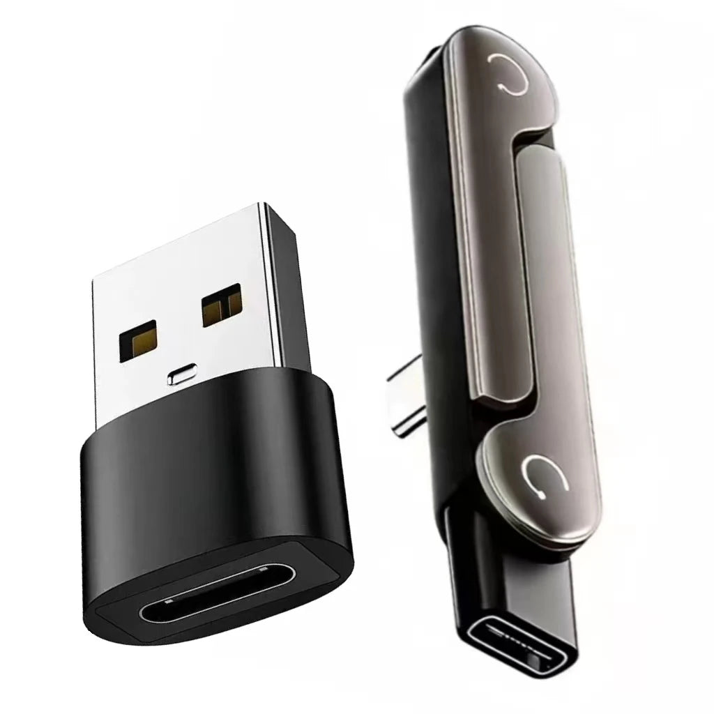Type-C Phone Charging Bracket Adapter with 240 W Fast Charging Support, OTG Functionality, and Foldable Mounting Stand — USB-C M