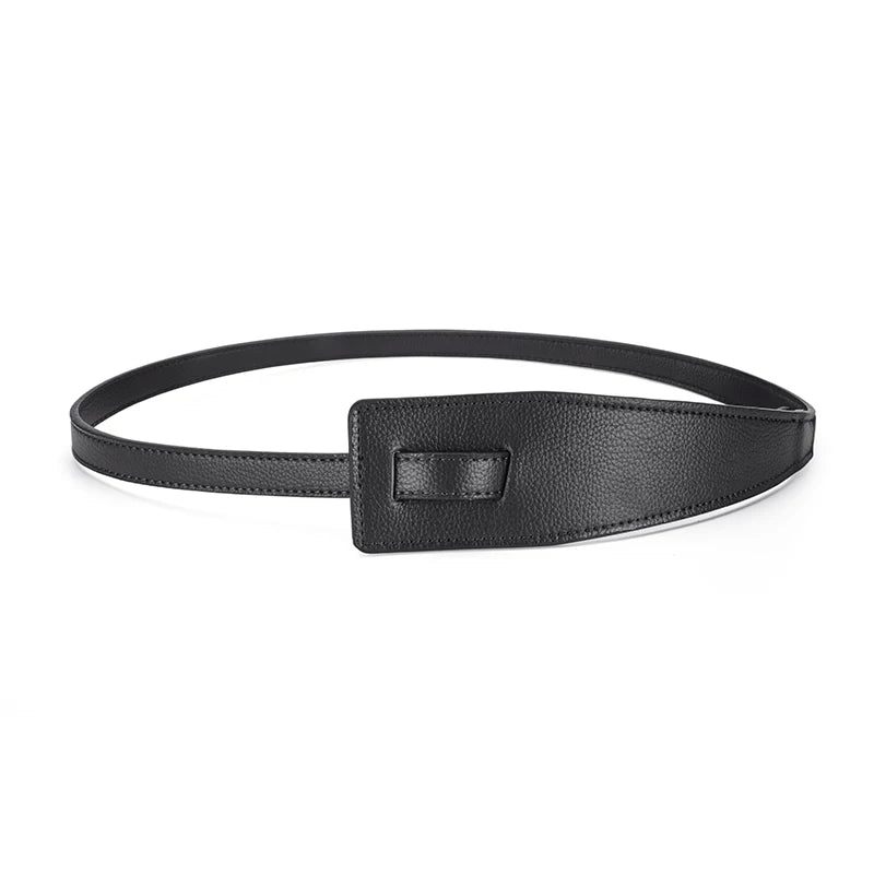 High Quality Women's Knotted Wide Belt Fashion Design Clothing Accessories PU Long Belt Trendy Women's Tight Waist Belt
