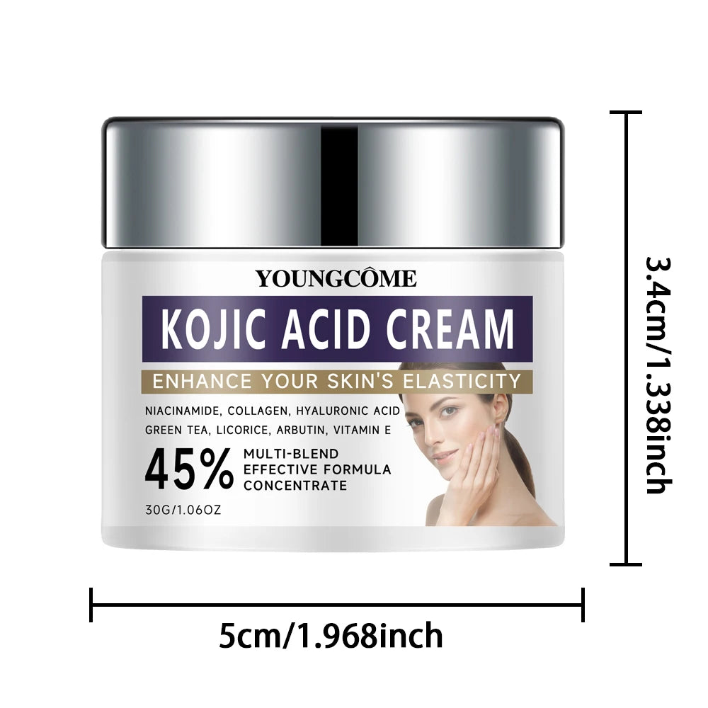 Kojic acid face cream containing collagen,hyaluronic acid,Improves the texture ofskin,Dark Skin BrightenSerum Fade Fine Lines