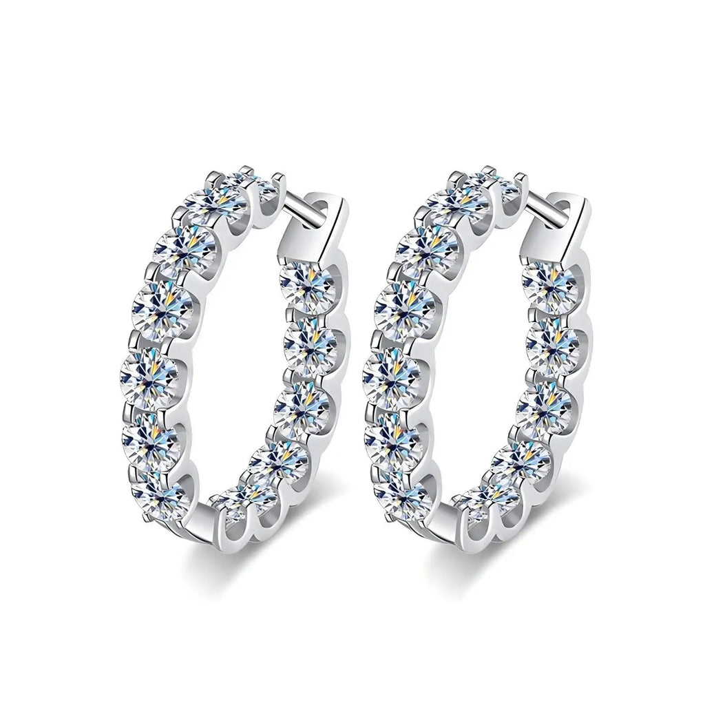 2.6ct D Color Moissanite Earring 925 Sterling Sliver Rose Gold Hoop Earring for Women Wedding Party Jewelry