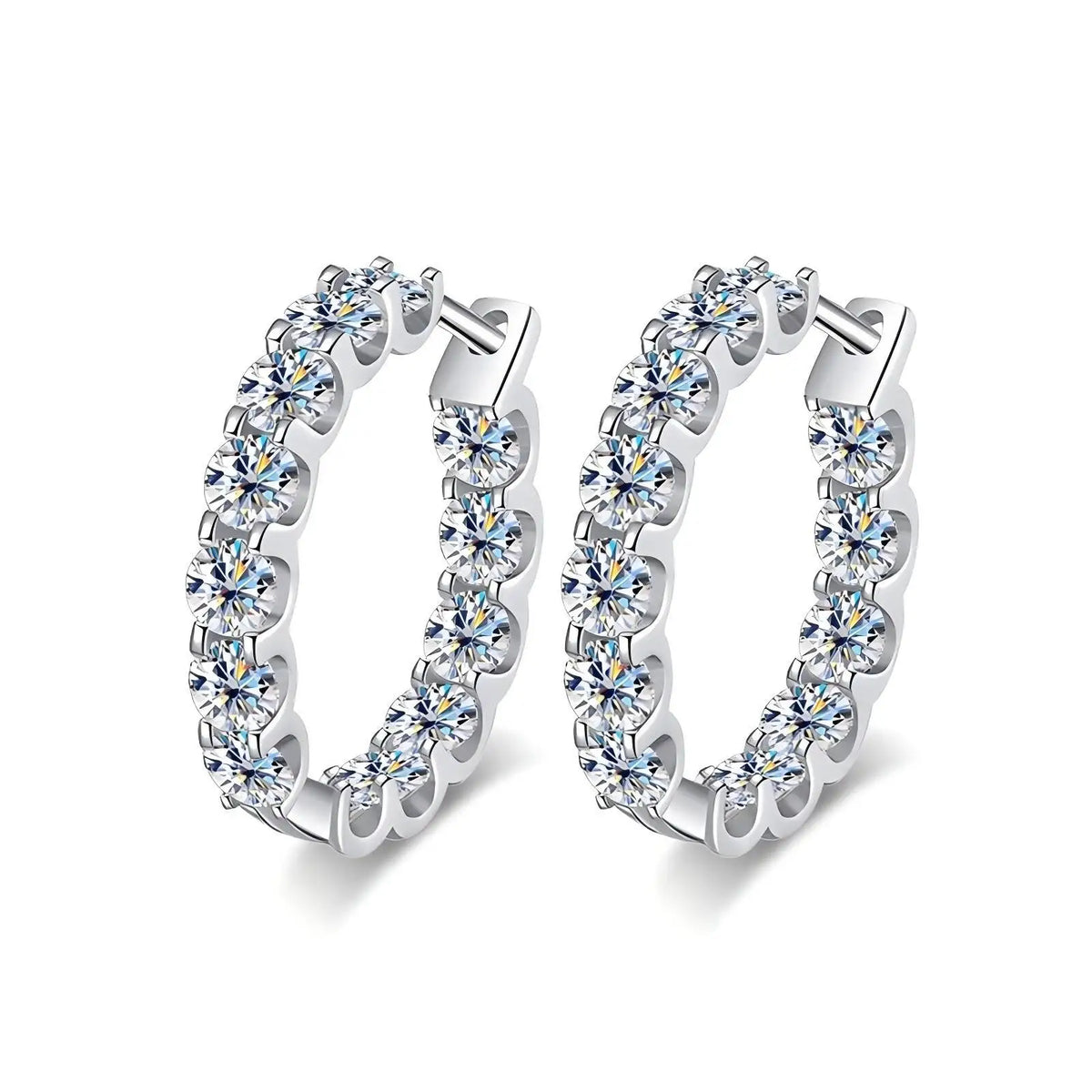 2.6ct D Color Moissanite Earring 925 Sterling Sliver Rose Gold Hoop Earring for Women Wedding Party Jewelry