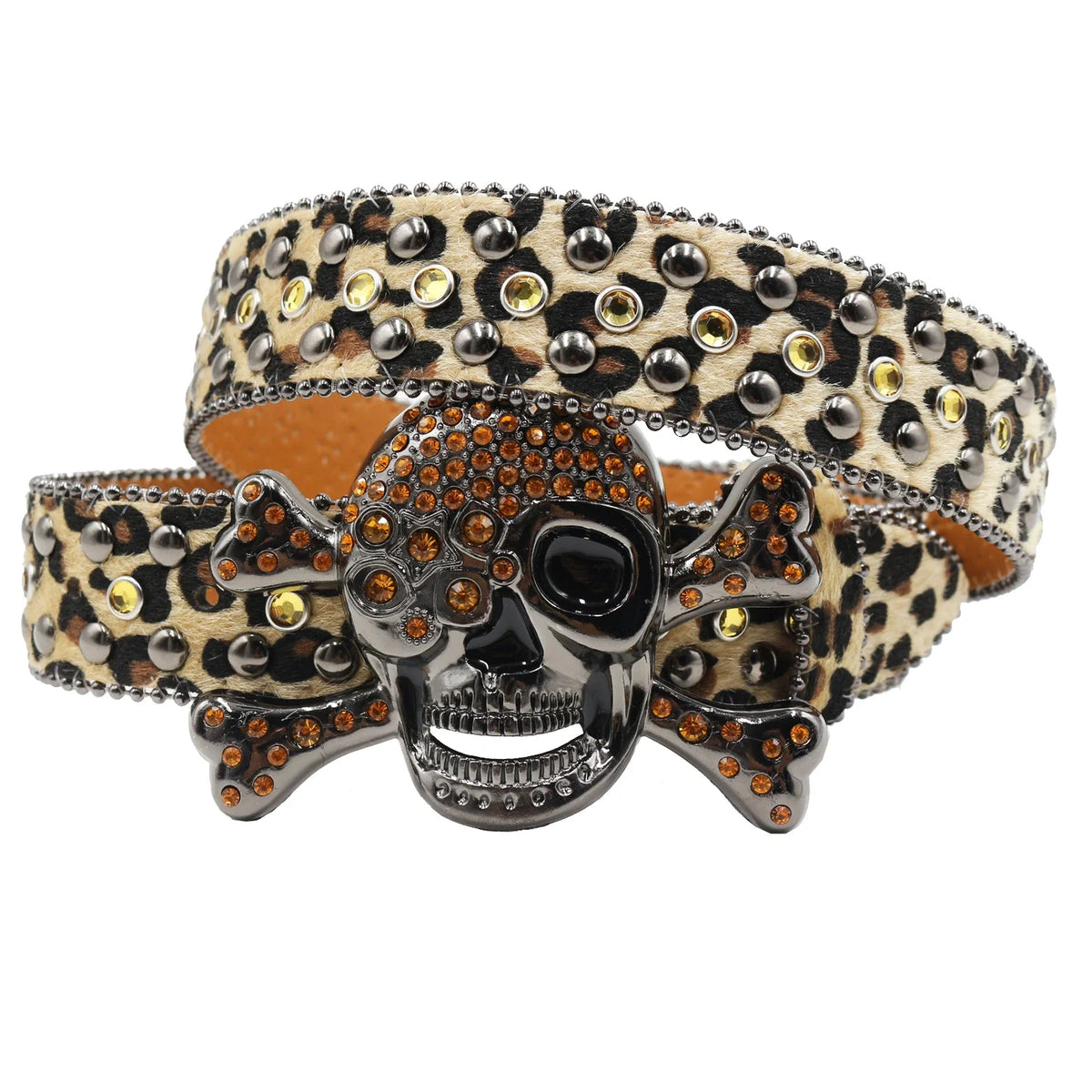 Hot Rhinestone Belts Studded Skull Lether Belts for Women Luxury Designer Brand Strap For Jeans Suppliers White Black