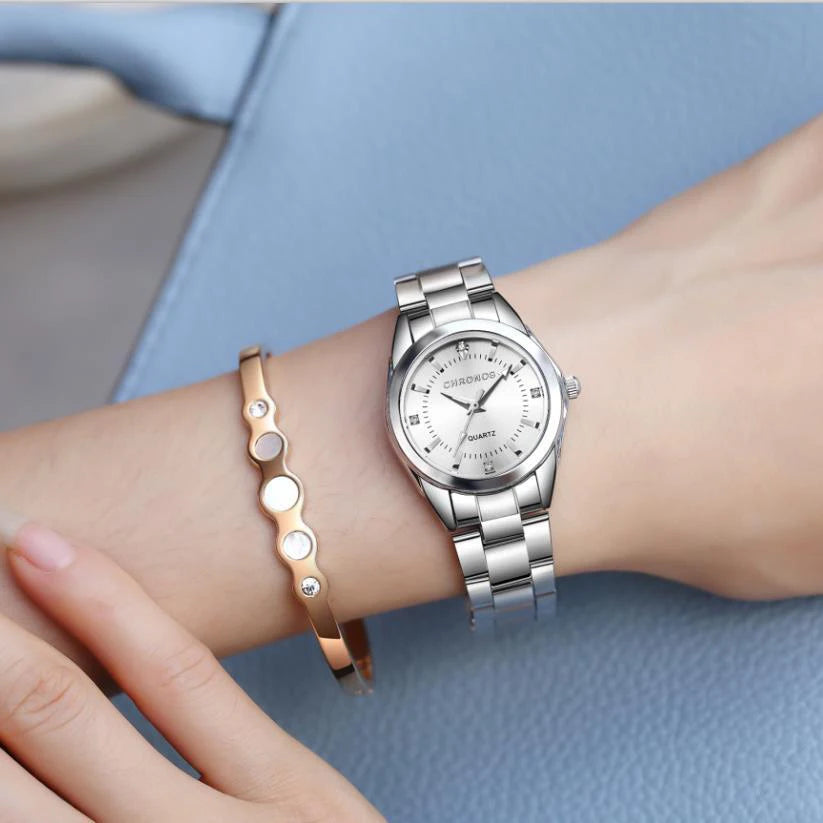 CHRONOS Elegant Women Watch Luxury Ladies Fashion Brand Wristwatch Quartz Movement Stainless Steel Gift for Female Girlfriend