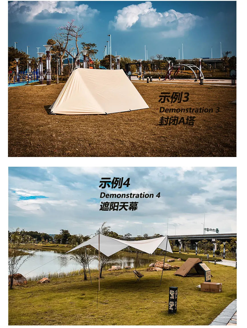 Aricxi 19 points Ultralight Tarp Outdoor Camping Survival Sun Shelter Shade Awning Silver Coating Pergola Waterproof Beach Tent