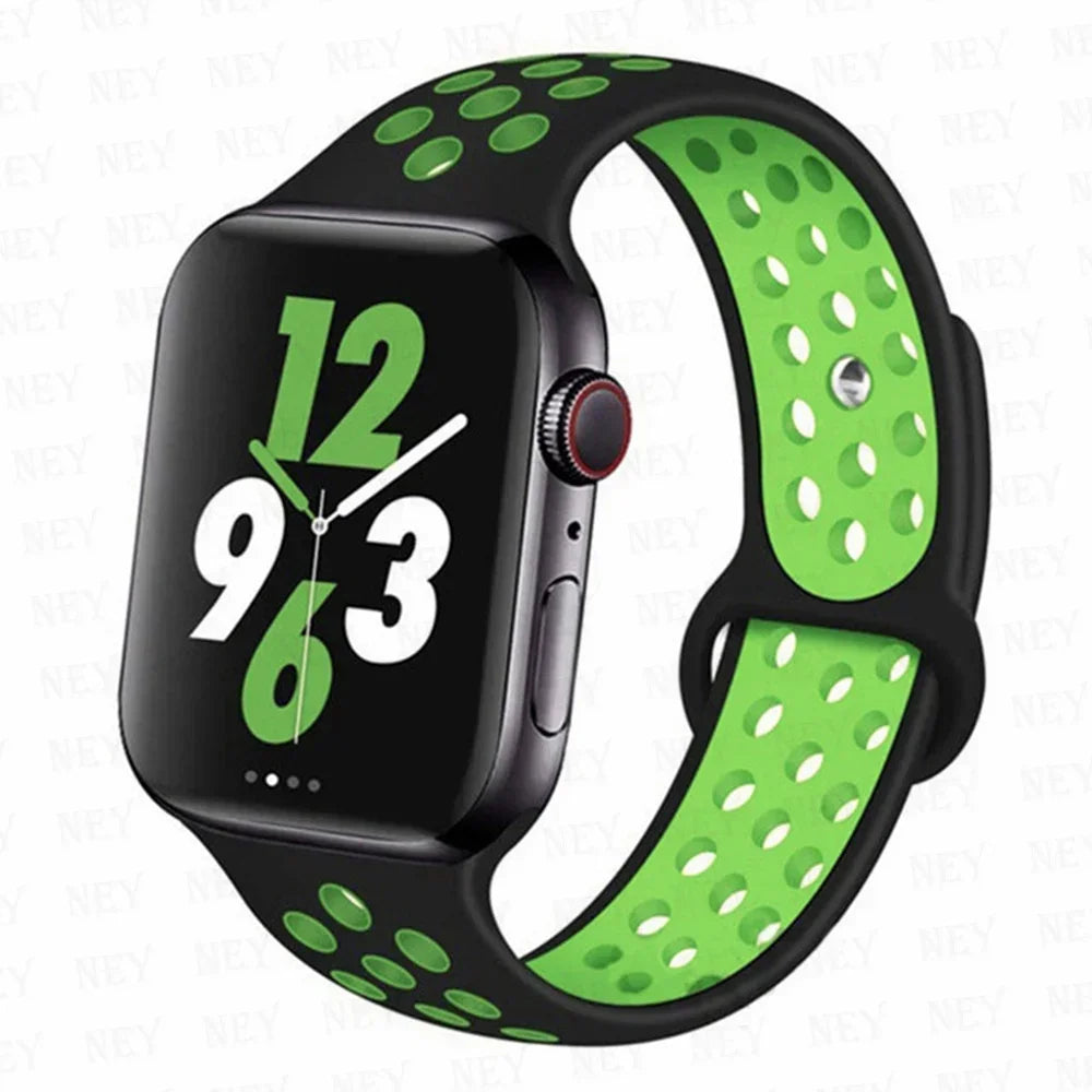 Sport Strap For Apple Watch Band 45mm 49mm 44mm 40mm 41mm 42mm Silicone bracelet correa iWatch Ultra 2 Series 9 8 SE 7 6 5 4 3