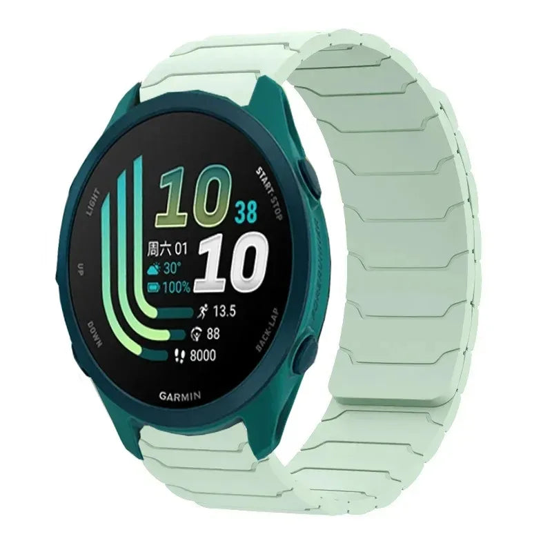 18mm 20mm 22mm Silicone Magnetic Strap for Garmin Forerunner 170 70 570 55 265 255/Active 6 5 Bracelet Venu 4 41/45mm Watchband