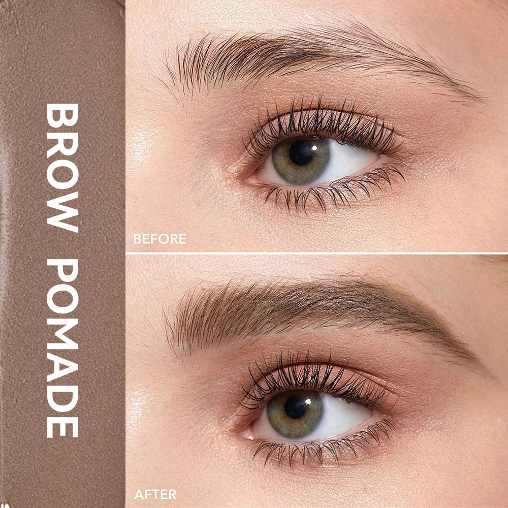 6 Colors Waterproof Eyebrow Tint with Brush Long-Wearing Full-Pigment Smudge-Proof Eyebrow Pomade Natural Wild Brows Makeup