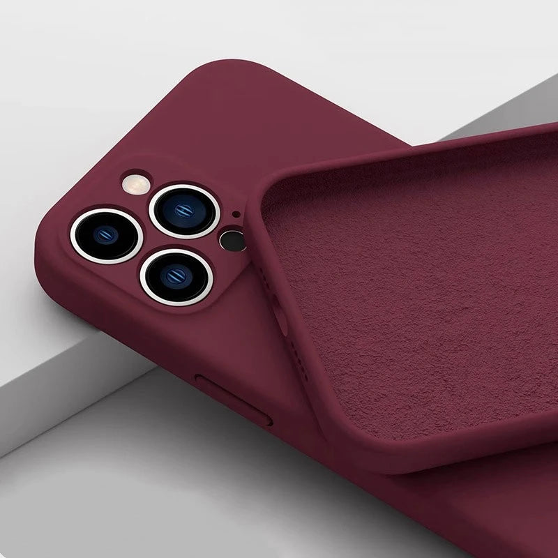 Luxury Original Liquid Silicone Phone Case For iPhone 11 12 13 14 15 16 17 18 Pro Max Air Plus Soft Bumper Back Cases Cover