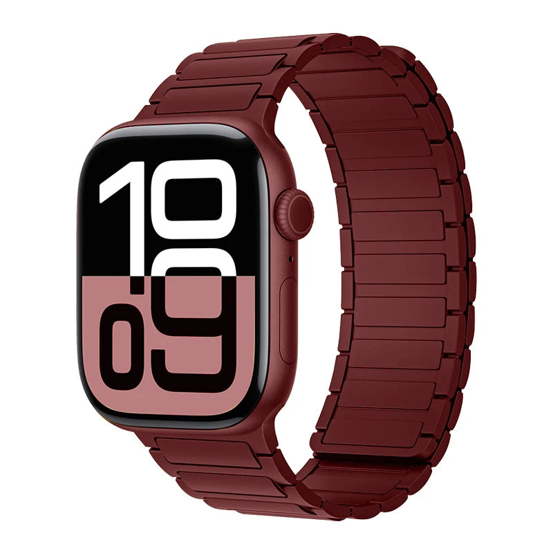Magnetic Silicone Band for Apple Watch Ultra 3 2 49mm 46mm 42mm 45mm 44mm 40 41mm Strap IWatch Series 11 10 9 8 7 6 SE Bracelet