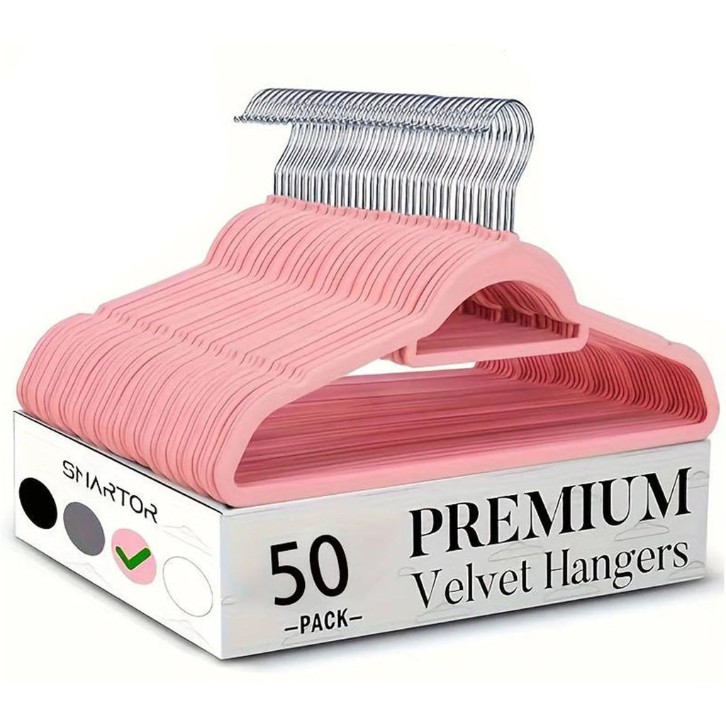 10/20/50 Pack Premium Velvet Hangers, Non-Slip Flocked Felt Hangers, Sturdy Clothes Hangers with 360° Rotatable Hook, Heavy Duty Coat Hanger, Durable Slim Hanger for Closet Space Saving