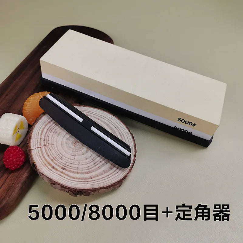 Professional Knife Sharpening Stone Kit 400/1000 3000/8000 Grit Non-slip Bamboo Base Double-side Knife Whetstone Angle Guide