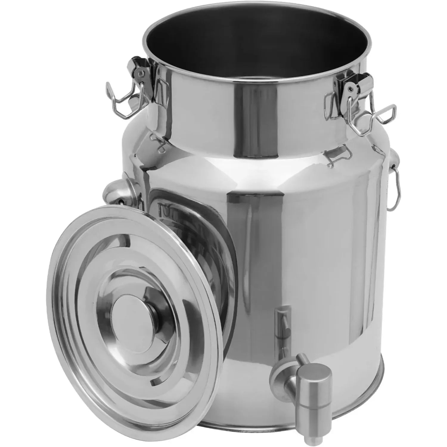 304 Stainless Steel Milk Can, 10L/2.64Gallon Milk Can with Faucet, Metal Water Beverage Drink Dispenser with Sealed Lid for Milk and Wine Liquid Storage (10L)
