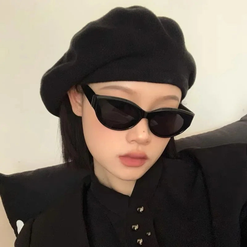 Vintage Cat Eye Sunglasses for Women Elliptic Square Oval Fashion Shades Trendy Female Outdoor Eyewear