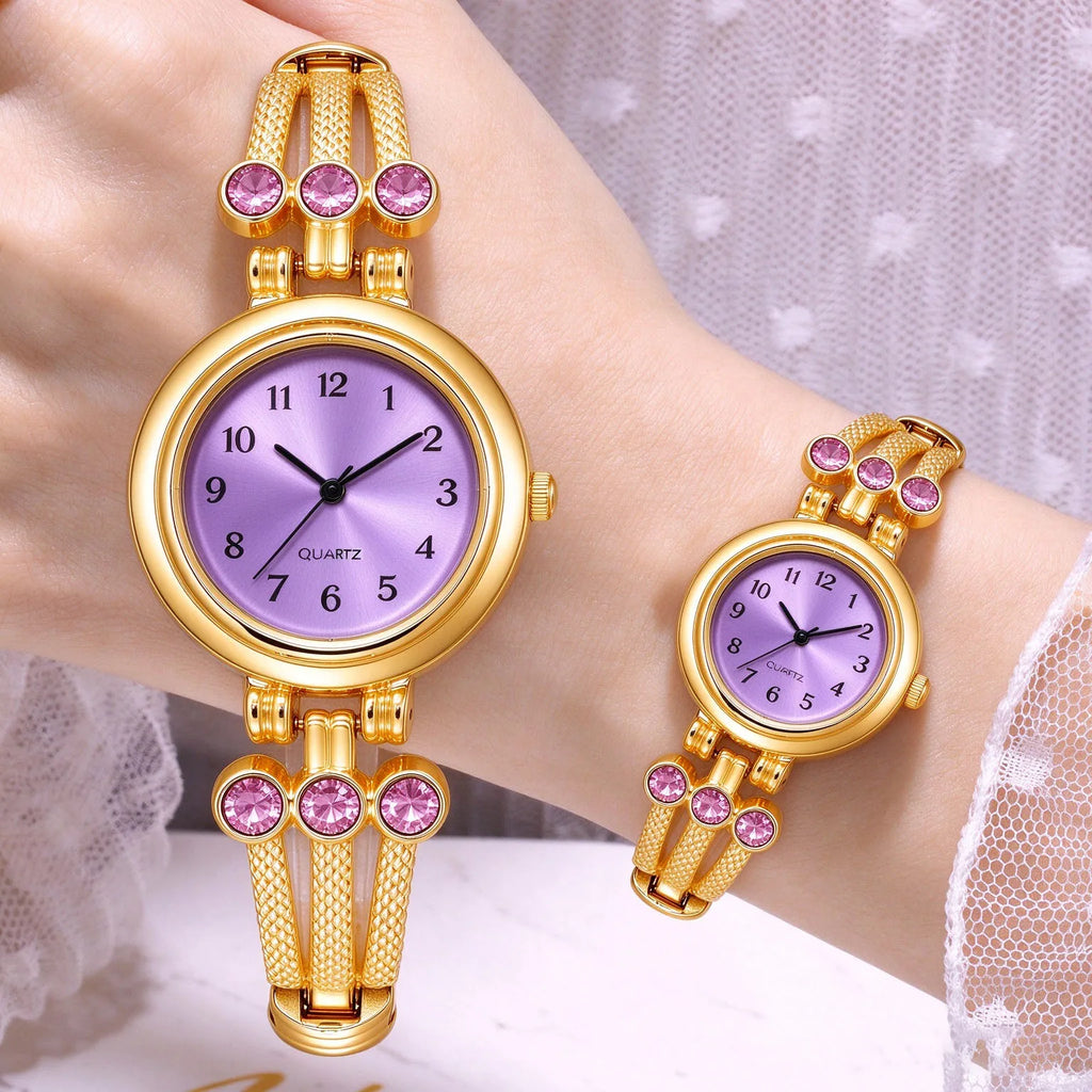 5-Piece Set, stylish and elegant luxury women's watch and bracelet set. Mother's Day and other festivals. (Box not included)