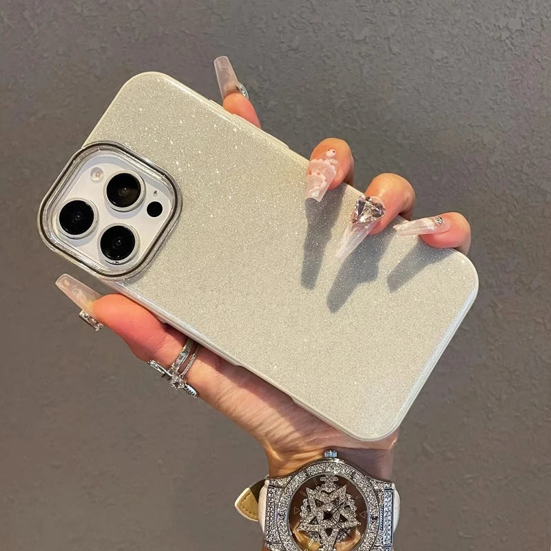 Luxury IMD Glitter Candy Color Hard Case For iPhone 16E 16 15 14 13 12 11 XS Max X XR SE 7 8 Plus Hybrid Silicone Soft PC Cover