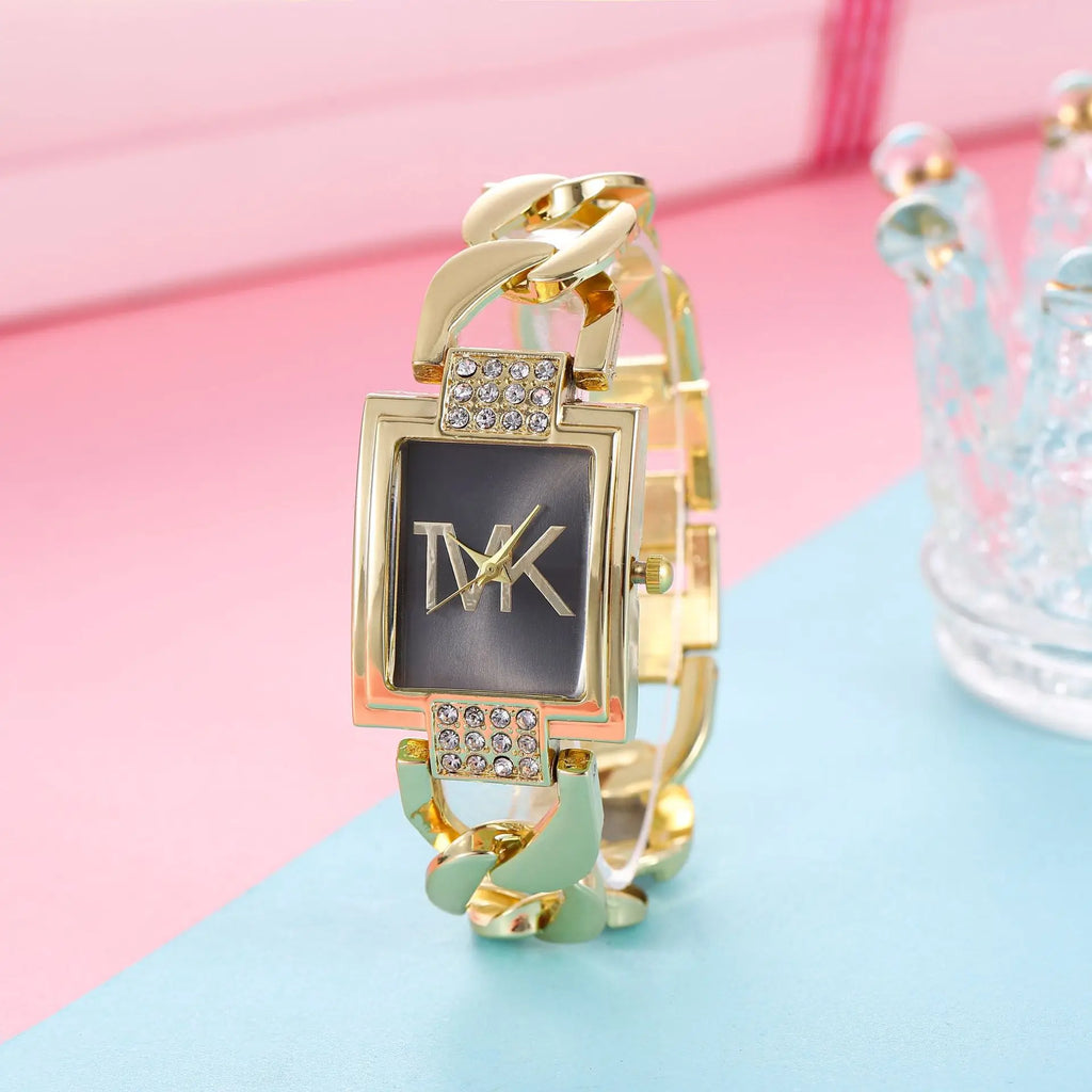 New Bestselling Bracelet Watch, Versatile Fashion Quartz Watch, Creative Hollow Out Trendy Square Wristwatch for Women
