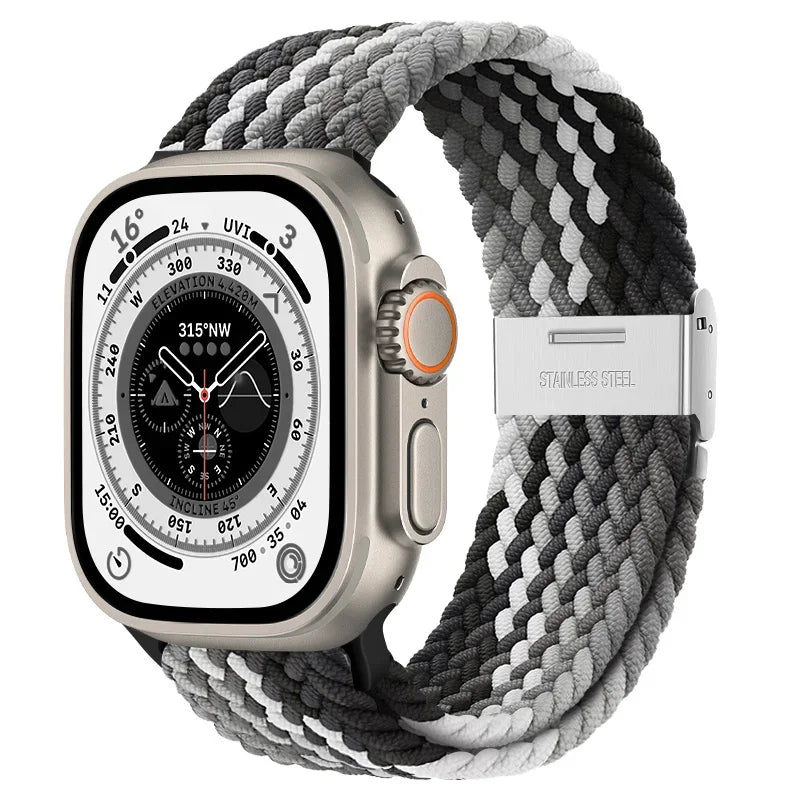 Braided solo loop strap For Apple watch band 44mm 40mm 45mm 41mm 42mm Nylon correa bracelet iWatch series 8 9 4 5 SE 6 7 Ultra 2