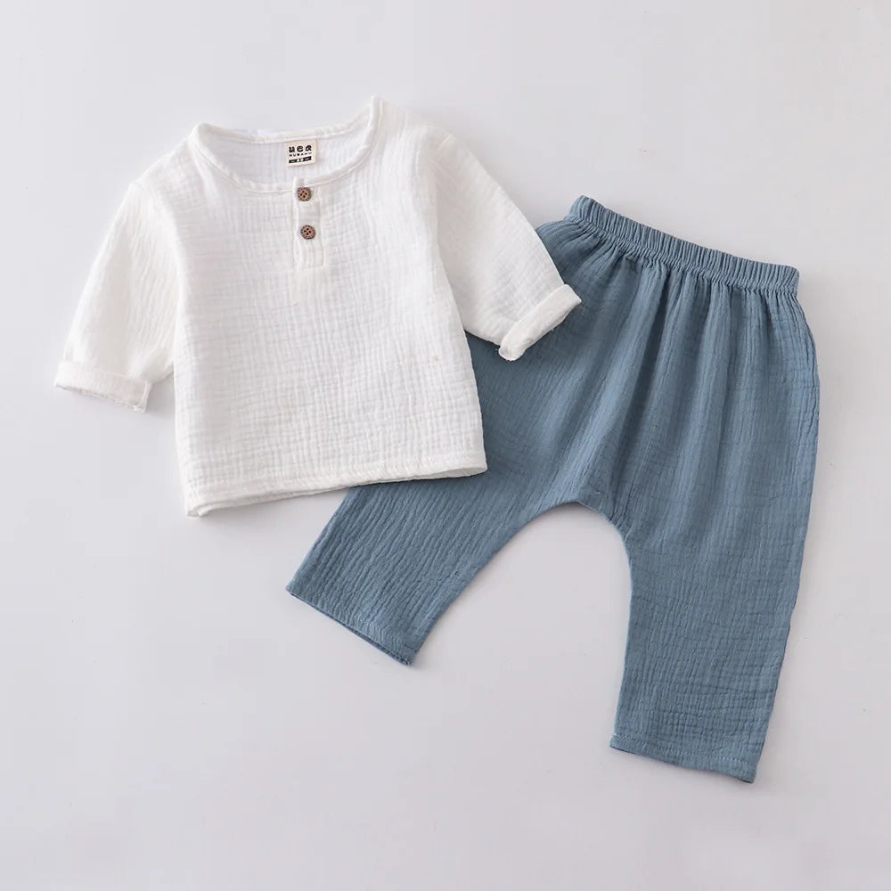children t shirts fashion linen pleated boys t shirt children t-shirt 2025 summer baby boys girls t-shirt children clothes kids