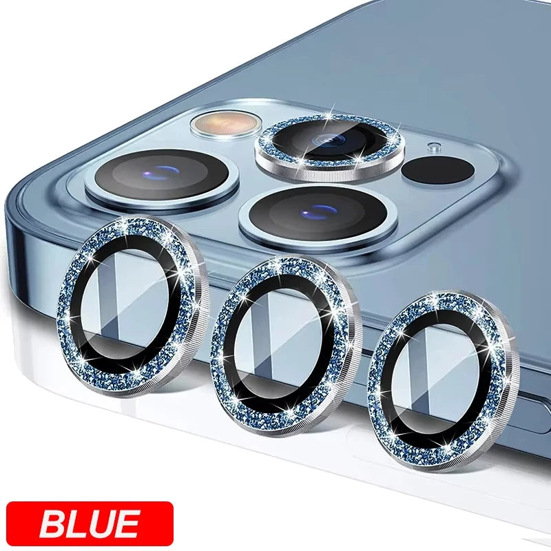 Diamond Camera Lens Protector Glass for iPhone 13 11 12 14 15 16 Pro Max Mini Back Metal Lens Protective Film for iPhone 15 Plus