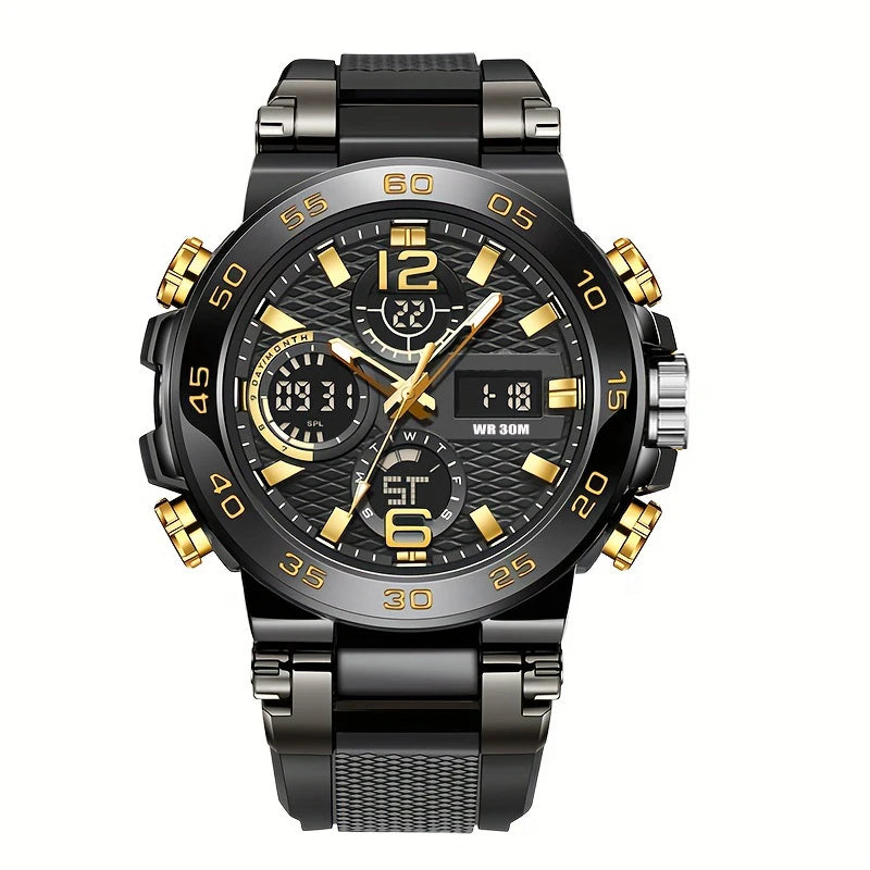 Outdoor men's sports electronic watch multifunctional dual display alarm clock timing suitable for teenagers or students