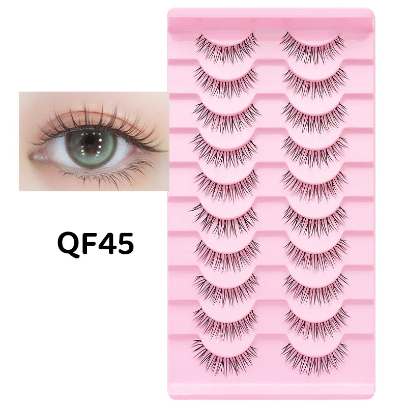 10 Pairs Natural Lashes Manga Full Strip Lashes Makeup Bulk Wholesale Dropshipping Eyelash Extension Lashes Anime False Eyelash