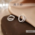 925 Sterling Silver hoop Earrings Temperament Simple Inlaid Zircon for Women Wedding Jewelry Accessories