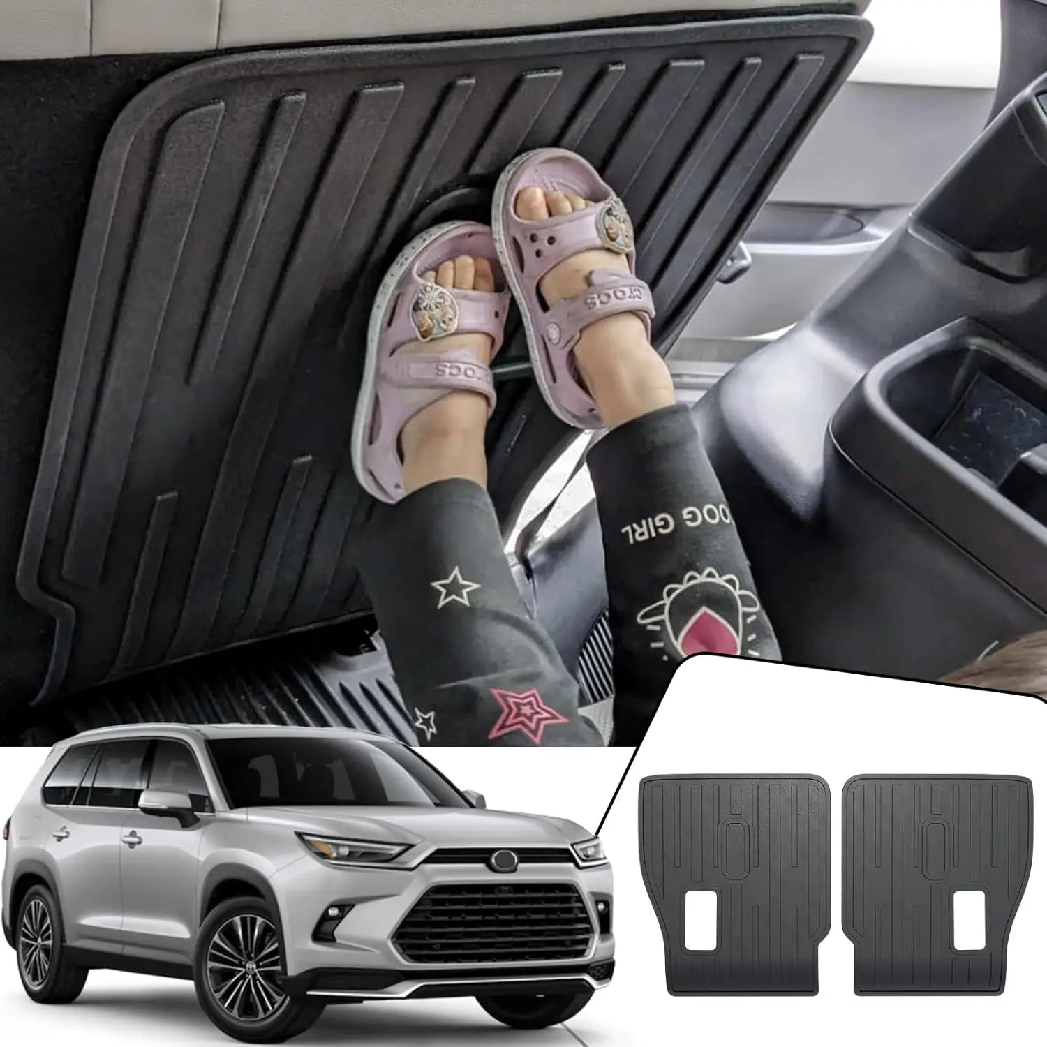 All-Weather TPE Seatback Mats for 2024-2026 Toyota Grand Highlander 7-Seat Captain Chairs, Durable Car Mat Accessories