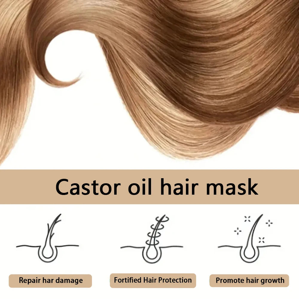 Castor Oil Hair Mask Castor Oil Hair Growth Oil Natural Treatment Nourish Reduce Hair Loss Anti-Breakage Hair Products