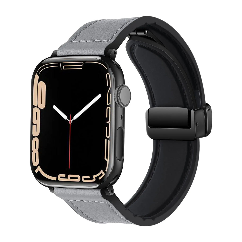 Strap for Apple watch band 45mm 44mm 40mm 42 41mm Ultra 49mm Genuine Leather+Silicone bracelet correa iWatch series 9 8 7 6 5SE