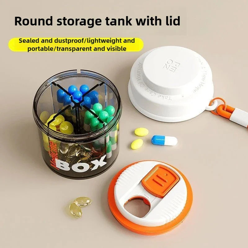 1pc 4 Compartment Travel Pill Organizer, Portable Pill Case, Leak-Proof for Daily Medicine, Weekly Pill Box, Vitamins Holder
