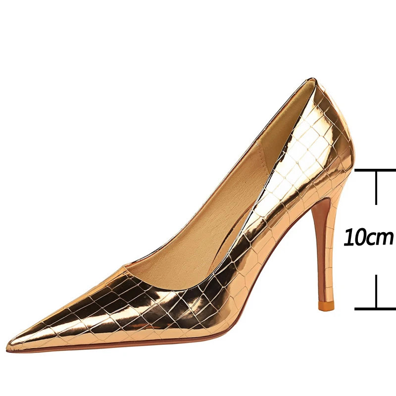 BIGTREE Shoes Metal Stone Pattern Woman Pumps High Quality High Heels Wedding Shoes Stiletto Luxurious Sexy Banquet Shoes 2026