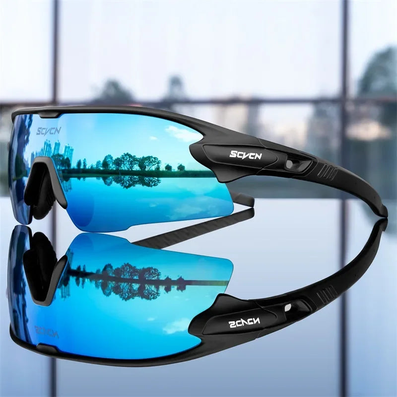 SCVCN New Sports Sunglasses Photochromic Cycling Glasses Mountain Bicycle Goggles MTB Road UV400 Protection Sun Eyewear for Man