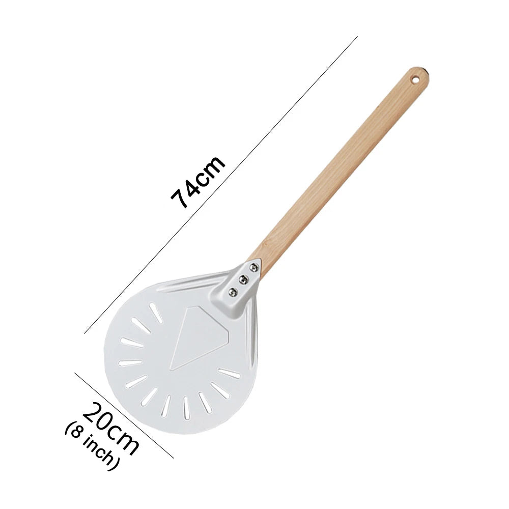 PizzAtHome Long Handle 7/ 8/ 9 Inch Perforated Pizza Turning Peel Pizza Shovel Aluminum Pizza Peel Paddle Small Pizza Tool