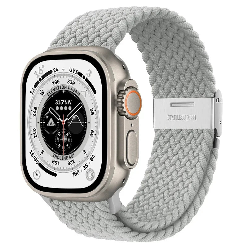 Braided solo loop strap For Apple watch band 44mm 40mm 45mm 41mm 42mm Nylon correa bracelet iWatch series 8 9 4 5 SE 6 7 Ultra 2