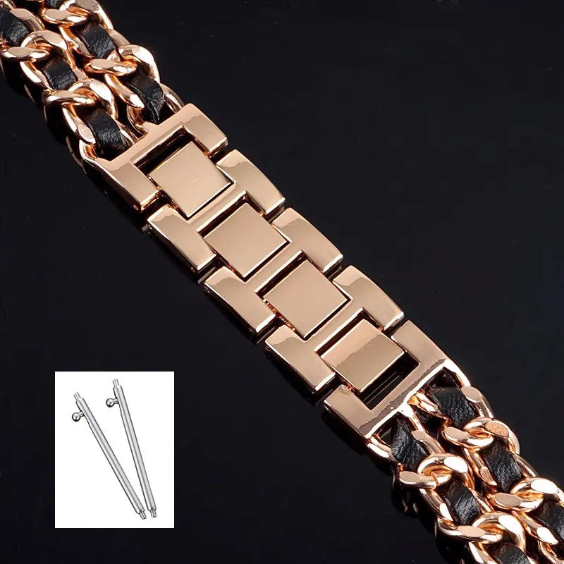 Strap Metal Chain Wristband For Garmin Forerunner 165 265 255 245 55 158 570 Vivoactive 5 6 Venu SQ 3 2
