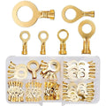 150pcs/set Round Terminal Block DJ431 O-type Lugs Terminals Cold-Pressed Connector Copper Tab Wiring Nose Combination Set New