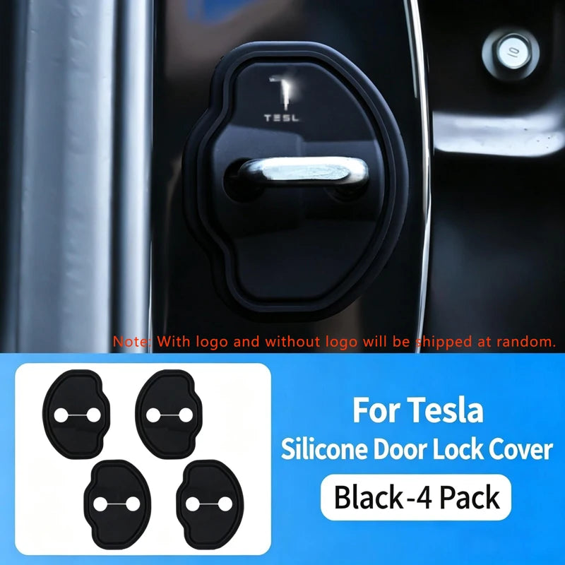 4Pcs Silicone Door Lock Cover Protective Sticker, Shock Absorber Anti-Scratch Guard for High-End Electric Car Models