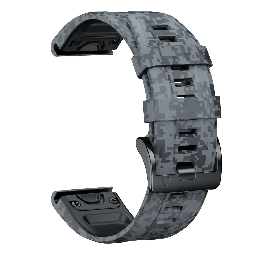 Sports Silicone Camouflage Strap For Garmin Fenix 7 7X Pro Solar Band Epix Pro (Gen 2) 47/51mm 6X Pro Bracelet 22/26mm Watchband