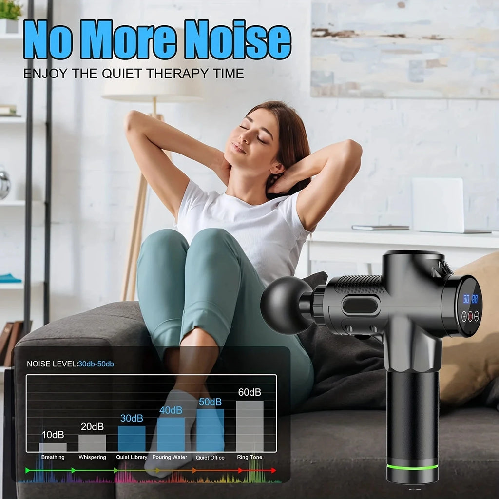 Electric Deep Tissue Massage Gun for Athletes 30-99 Speed Levels with Portable Storage Bag - Pain Relief for Neck Back Leg