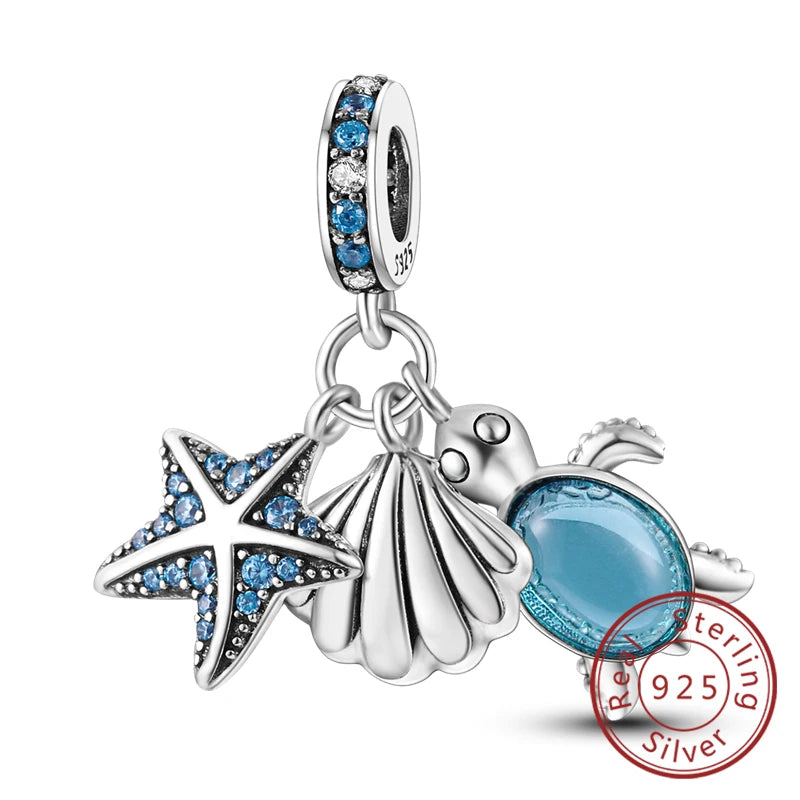 Hot Sale Charm Bead Pendant 925 Sterling Silver Firefly Love Heart Cats Dogs Sunflower Charm for Bracelet Women DIY Jewelry Gift