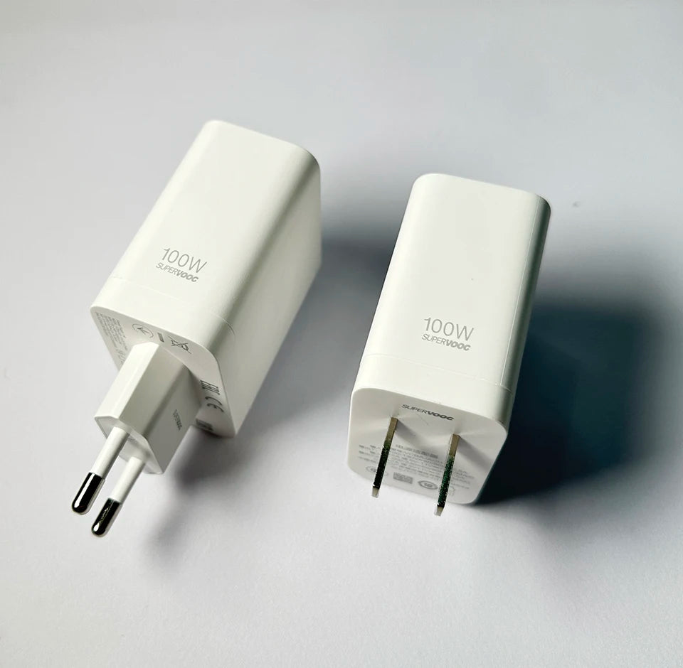 Original Oneplus Charger SuperVOOC 100W Type-A Power Adapter EU 80W Super Fast Type C Cable One Plus 13 12 11 10 Pro Nord CE 3 5