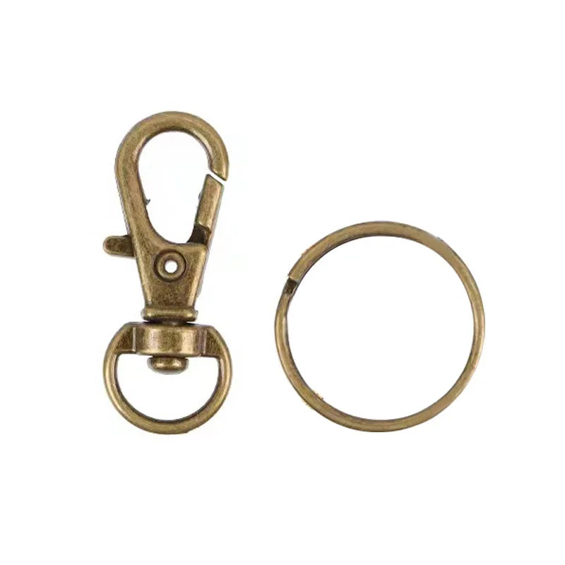20pcs/pack Swivel Lobster Clasp With Key Ring 10pcs Key Chain 10pcs Key Ring Decoration DIY Making Jewelry Accessories ﻿