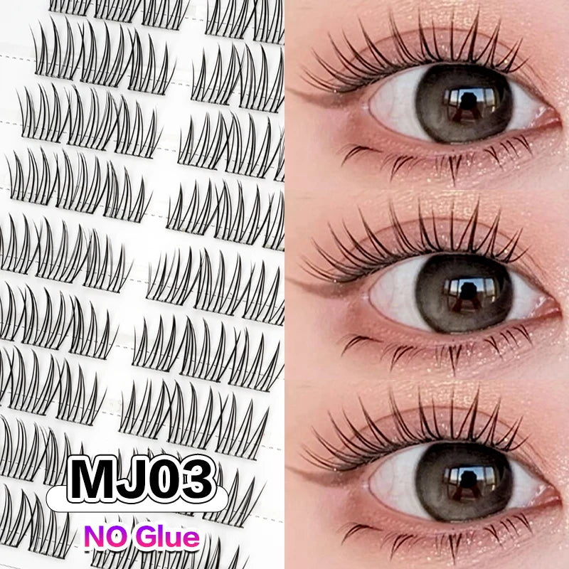 DIY 100 Cluster Self Adhesive Eyelashes Natural Long Fake Eyelash Extension NO Glue Needed Individual Lashes Makeup Tools Cils