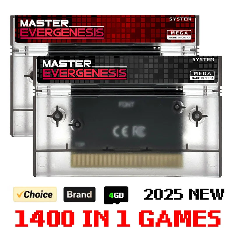 2025 New Master System 1400 in 1 Game Cartridge ED MS Flash Card for USA EUR SEGA Master System I Game Console With 4G TF Card