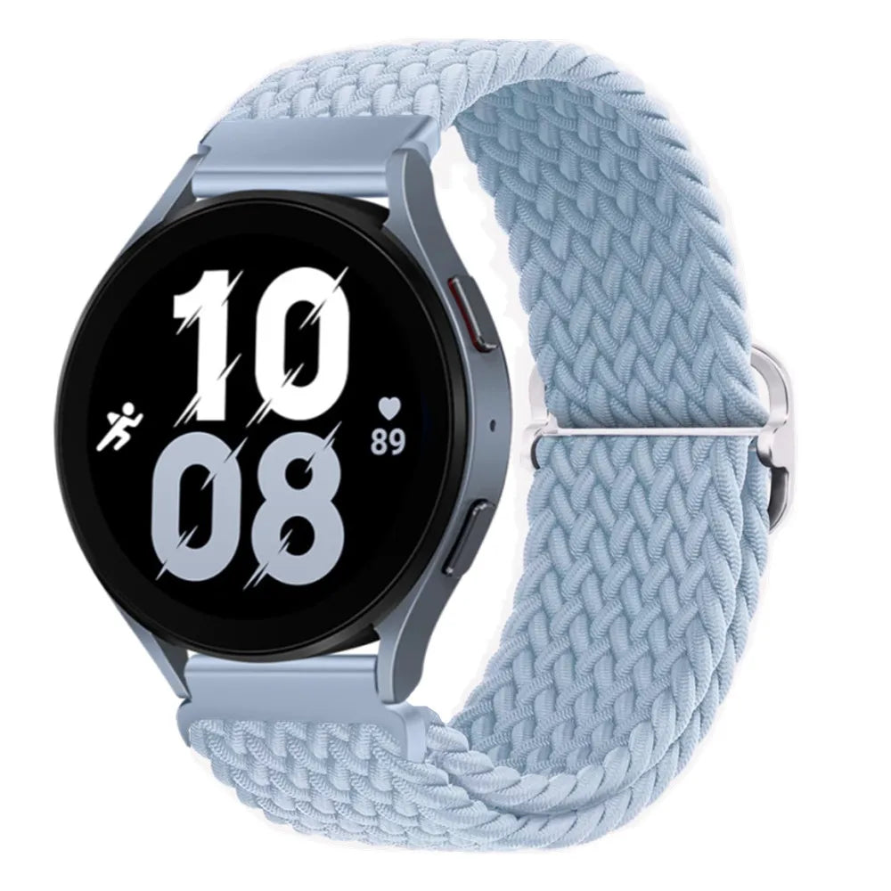 20mm 22mm Braided Solo Loop Strap For Samsung Watch 5/4/3 Active 2/Huawei Watch 3/GT Nylon Elastic Bracelet Amazfit GTR/GTS Belt