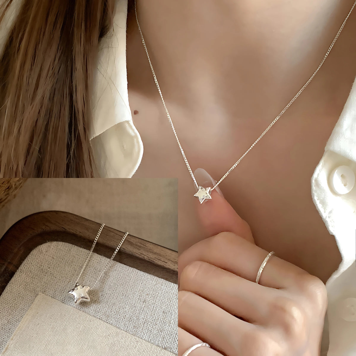 S925 Sterling Silver Necklaces For Women Simple Chain Fashion Minimalist Pendant Necklaces Adjustbale Necklace Birthday Gift