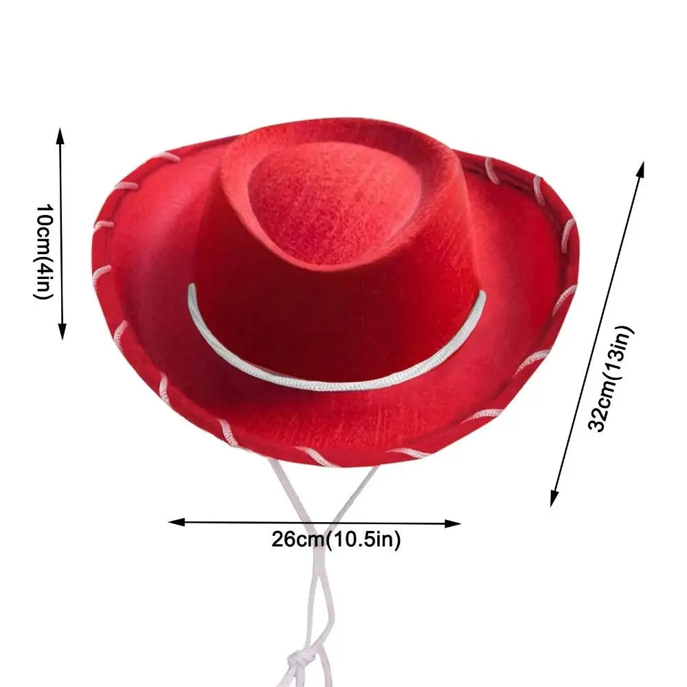 Funny Cowboy Accessory Cowboy Hat Performance Adjustable Felt Princess Hat Prop Dress-up Cosplay Costume Cowgirl Hat Birthday