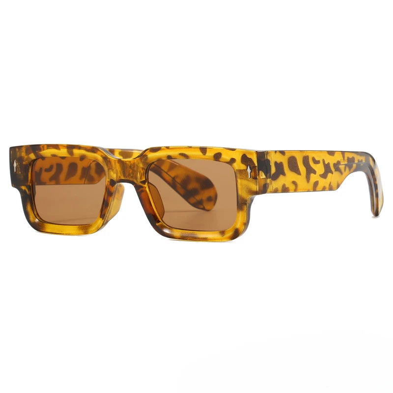 Retro Men Square Sunglasses for Women Vintage Luxury Rivet Designer Sun Glasses Fashion Arrow Shades UV400 Eyeglasses
