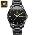 OLEVS Classic Gold Wrist Watches For Top Brand Luxury Business Date Waterproof Luminous Stainless Steel Men Quartz Wristwatch