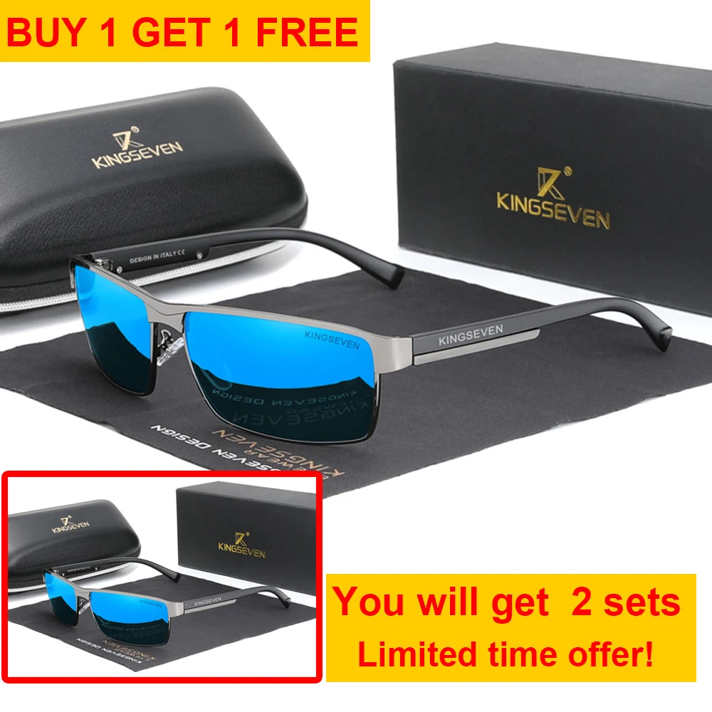 KINGSEVEN Men Polarized Sunglasses Design Women Sun Glasses UV400 Anti-glare Driving Square Eyeglasses